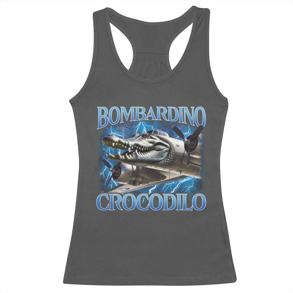 Bombardino Crocodilo Racerback Tank Top Internet Memes Italian Brainrot
