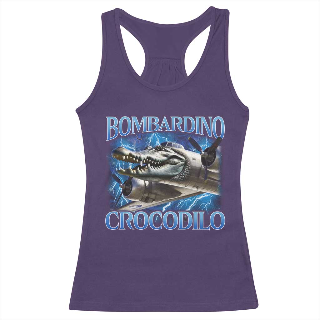 Bombardino Crocodilo Racerback Tank Top Internet Memes Italian Brainrot