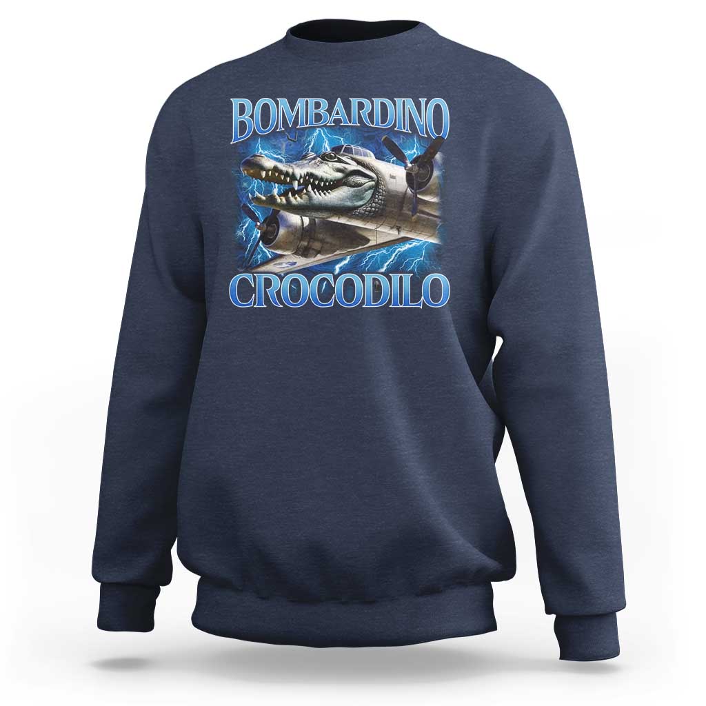 Bombardino Crocodilo Sweatshirt Internet Memes Italian Brainrot
