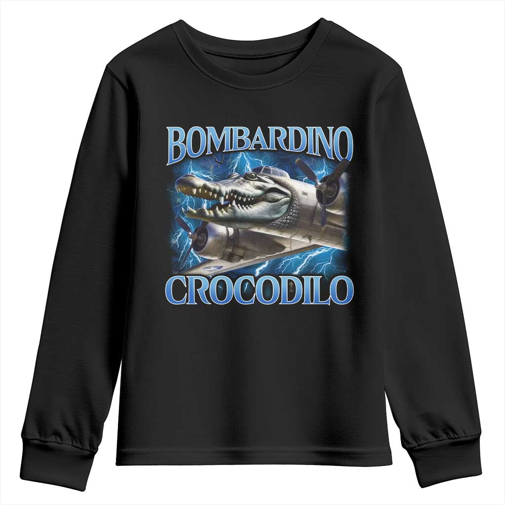Bombardino Crocodilo Youth Sweatshirt Internet Memes Italian Brainrot
