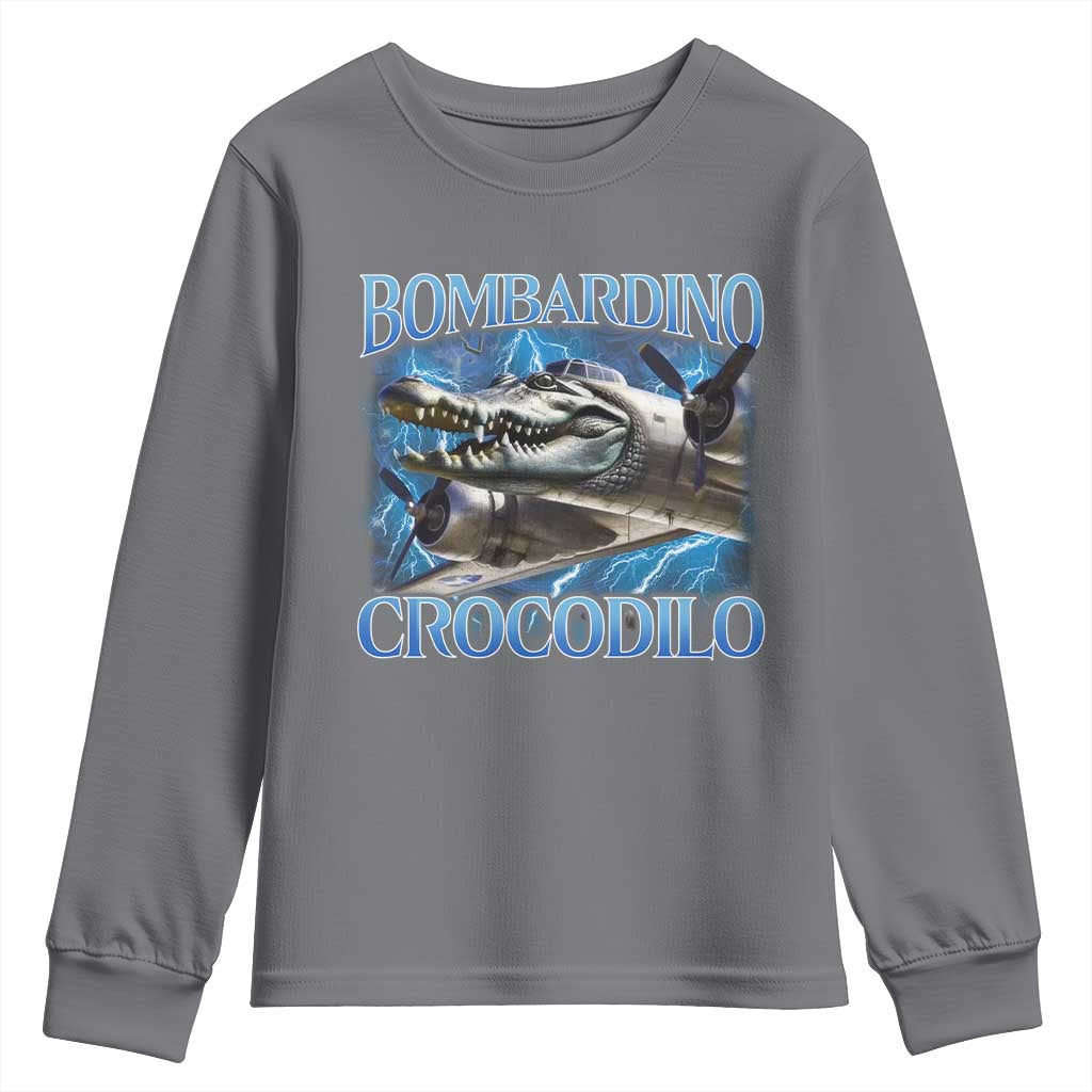 Bombardino Crocodilo Youth Sweatshirt Internet Memes Italian Brainrot