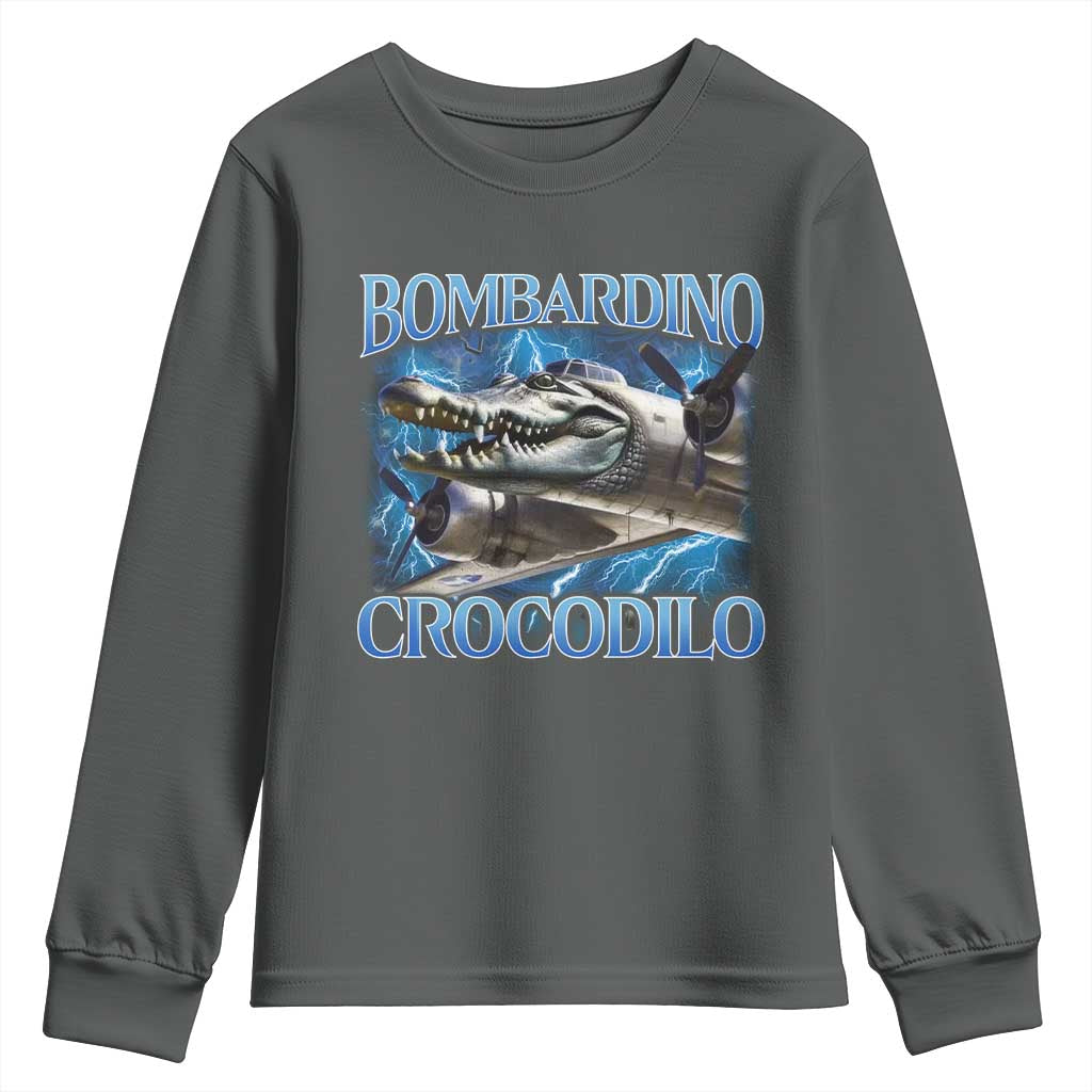 Bombardino Crocodilo Youth Sweatshirt Internet Memes Italian Brainrot