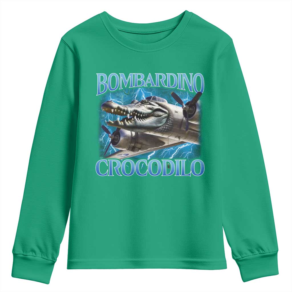 Bombardino Crocodilo Youth Sweatshirt Internet Memes Italian Brainrot