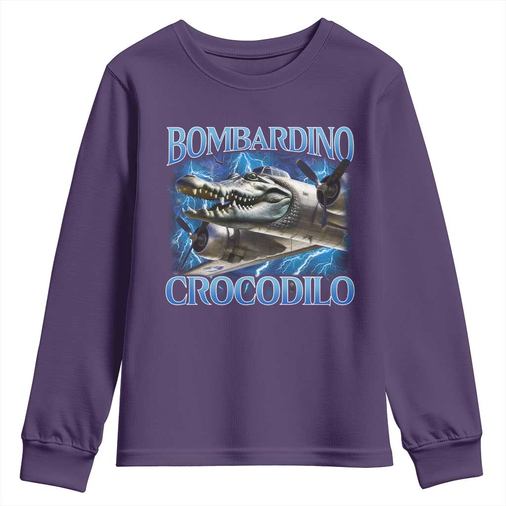 Bombardino Crocodilo Youth Sweatshirt Internet Memes Italian Brainrot