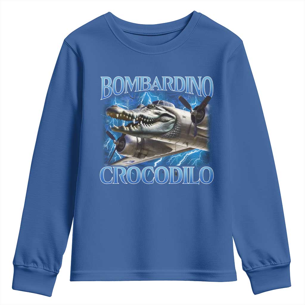 Bombardino Crocodilo Youth Sweatshirt Internet Memes Italian Brainrot