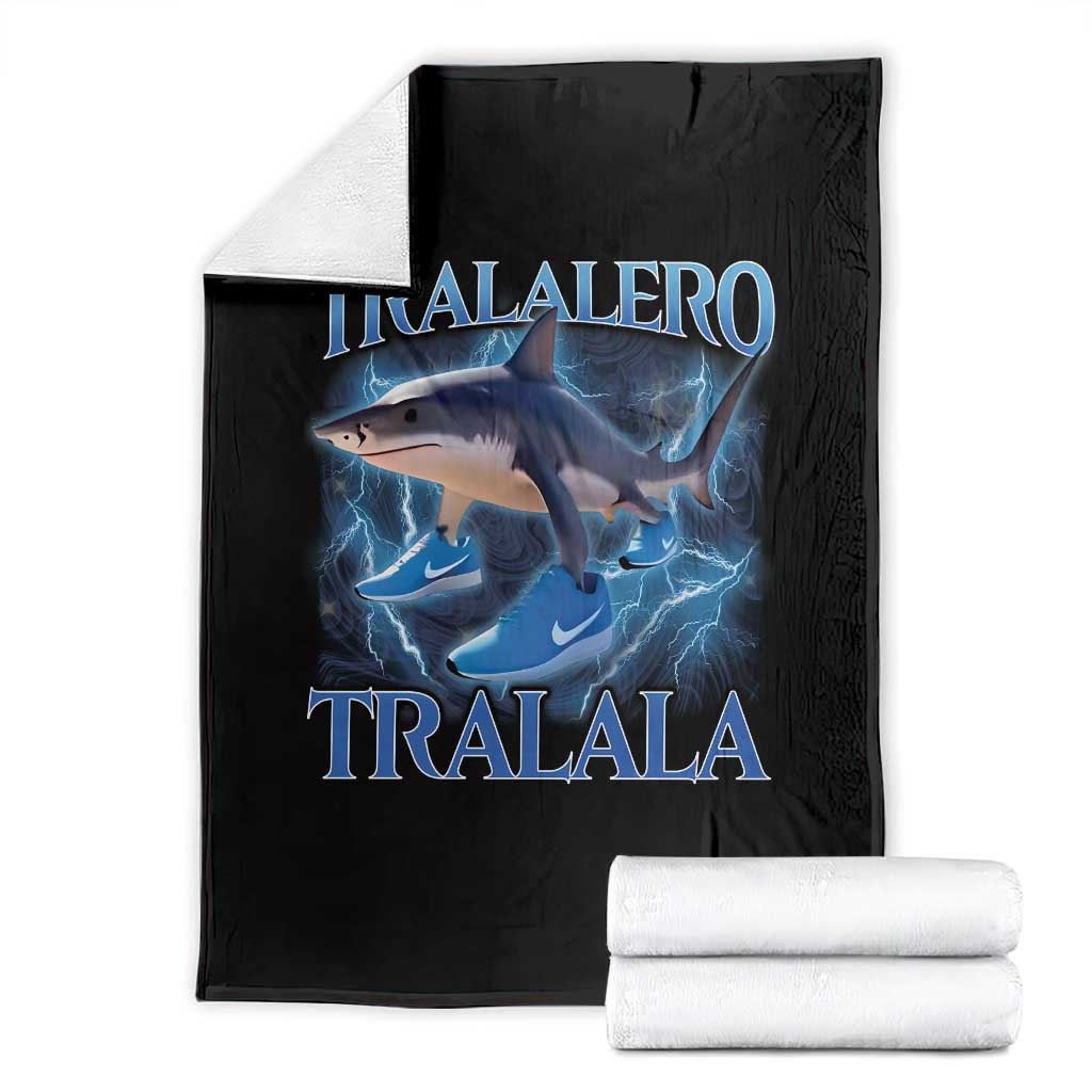 Tralalero Tralala Shark Throw Blanket Funny Internet Brainrot Memes Gen Alpha - Wonder Print Shop