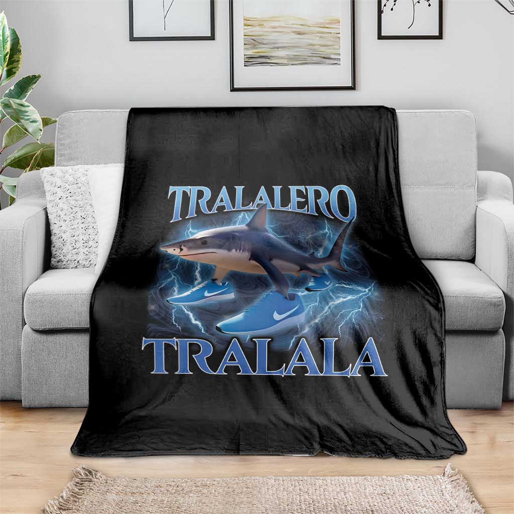 Tralalero Tralala Shark Throw Blanket Funny Internet Brainrot Memes Gen Alpha - Wonder Print Shop