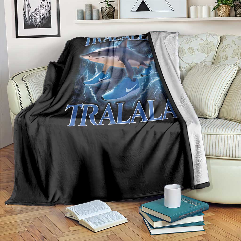 Tralalero Tralala Shark Throw Blanket Funny Internet Brainrot Memes Gen Alpha - Wonder Print Shop