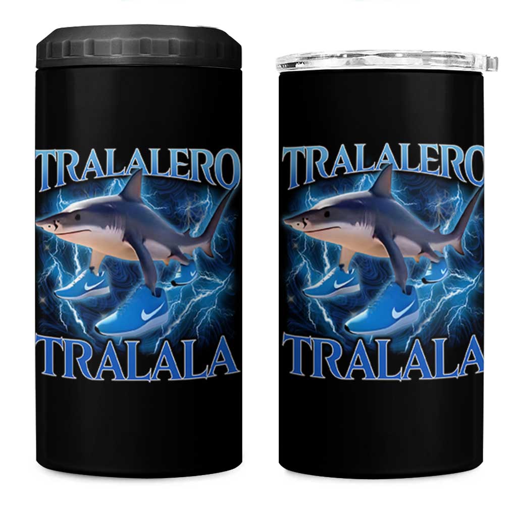 Tralalero Tralala Shark 4 in 1 Can Cooler Tumbler Funny Internet Brainrot Memes Gen Alpha - Wonder Print Shop