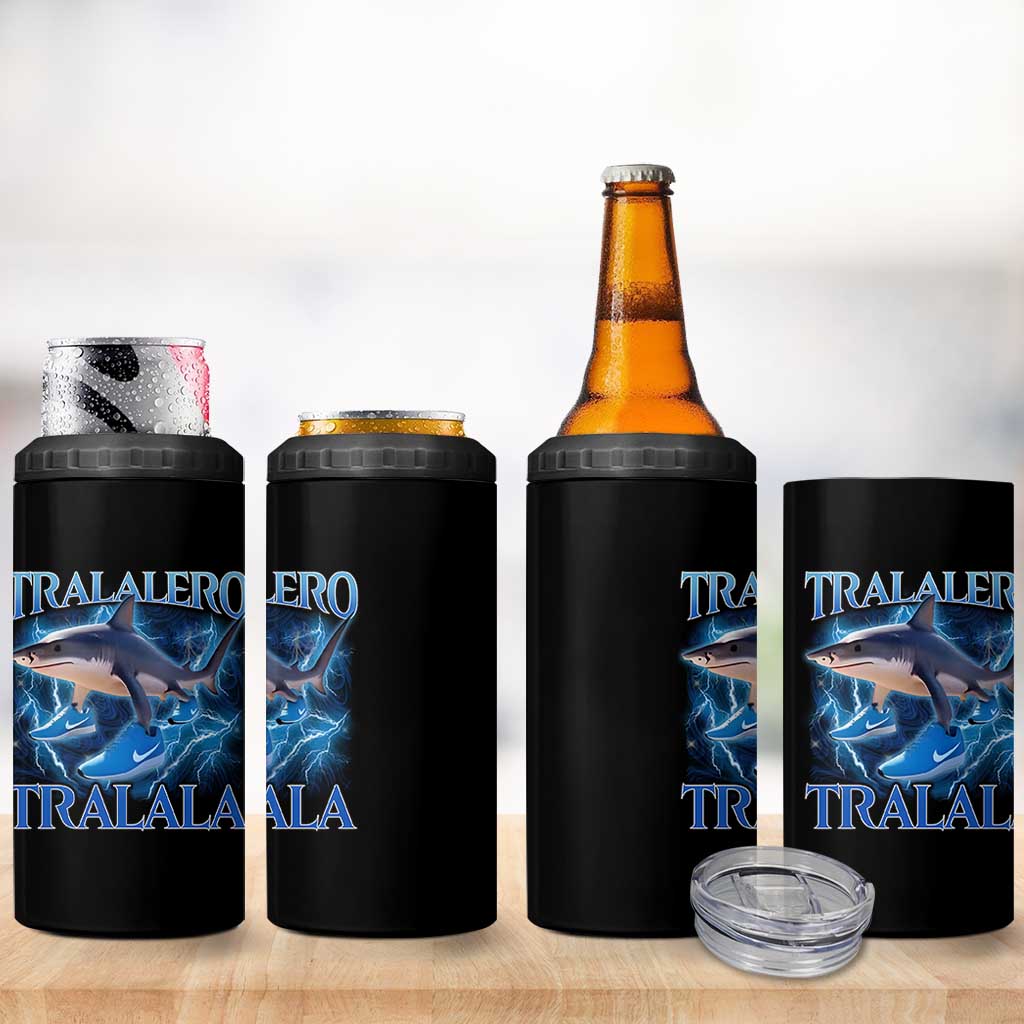 Tralalero Tralala Shark 4 in 1 Can Cooler Tumbler Funny Internet Brainrot Memes Gen Alpha - Wonder Print Shop