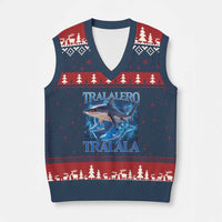 Tralalero Tralala Shark V-Neck Knit Sweater Vest Funny Internet Brainrot Memes Gen Alpha - Wonder Print Shop