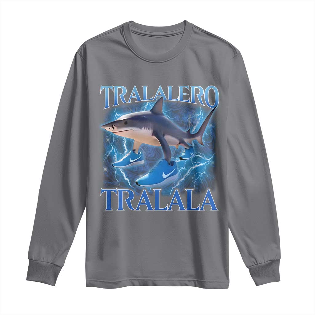 Tralalero Tralala Shark Long Sleeve Shirt Funny Internet Brainrot Memes Gen Alpha - Wonder Print Shop