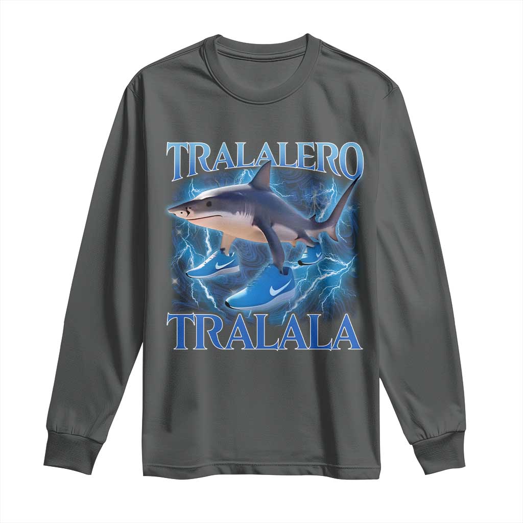 Tralalero Tralala Shark Long Sleeve Shirt Funny Internet Brainrot Memes Gen Alpha - Wonder Print Shop