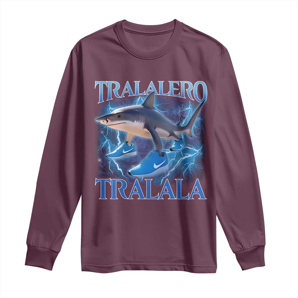 Tralalero Tralala Shark Long Sleeve Shirt Funny Internet Brainrot Memes Gen Alpha - Wonder Print Shop
