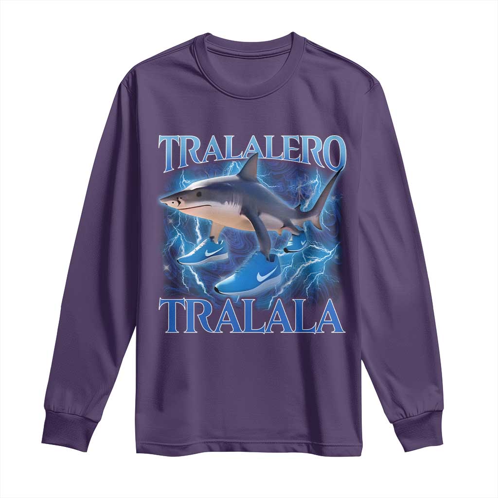 Tralalero Tralala Shark Long Sleeve Shirt Funny Internet Brainrot Memes Gen Alpha - Wonder Print Shop