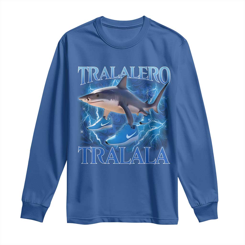 Tralalero Tralala Shark Long Sleeve Shirt Funny Internet Brainrot Memes Gen Alpha - Wonder Print Shop