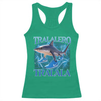 Tralalero Tralala Shark Racerback Tank Top Funny Internet Brainrot Memes Gen Alpha - Wonder Print Shop