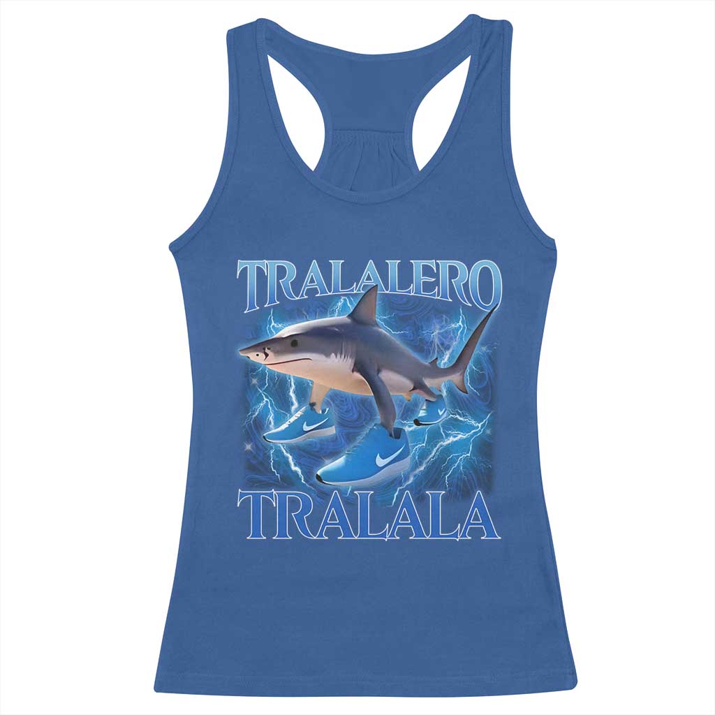 Tralalero Tralala Shark Racerback Tank Top Funny Internet Brainrot Memes Gen Alpha - Wonder Print Shop