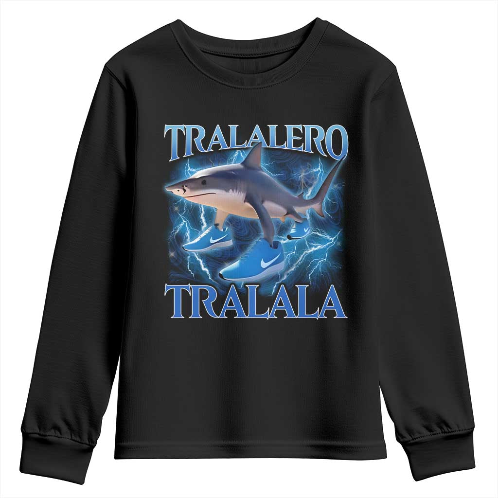 Tralalero Tralala Shark Youth Sweatshirt Funny Internet Brainrot Memes Gen Alpha - Wonder Print Shop