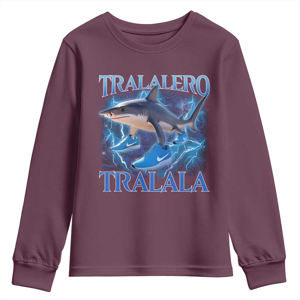 Tralalero Tralala Shark Youth Sweatshirt Funny Internet Brainrot Memes Gen Alpha - Wonder Print Shop