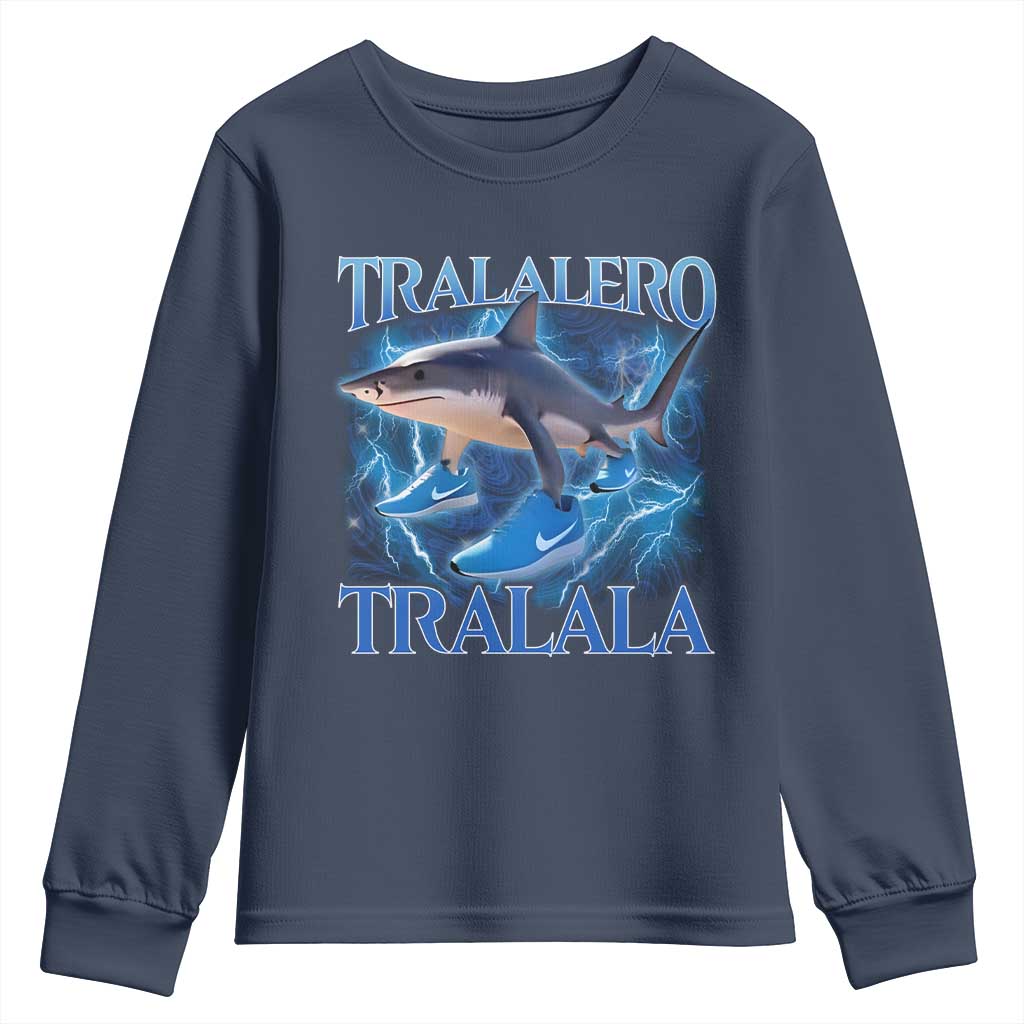 Tralalero Tralala Shark Youth Sweatshirt Funny Internet Brainrot Memes Gen Alpha - Wonder Print Shop