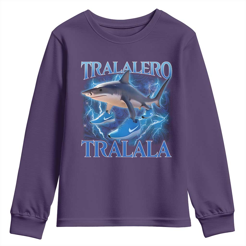 Tralalero Tralala Shark Youth Sweatshirt Funny Internet Brainrot Memes Gen Alpha - Wonder Print Shop