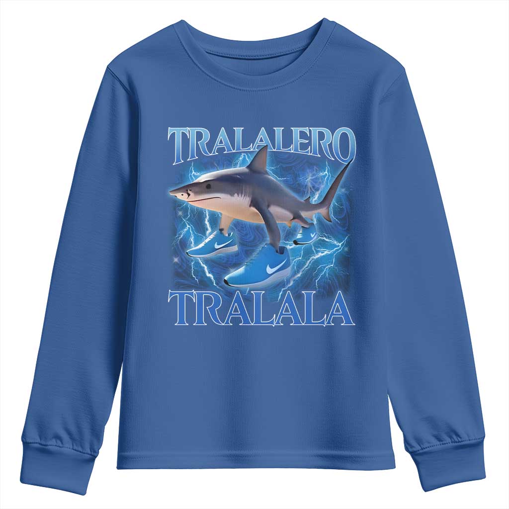 Tralalero Tralala Shark Youth Sweatshirt Funny Internet Brainrot Memes Gen Alpha - Wonder Print Shop