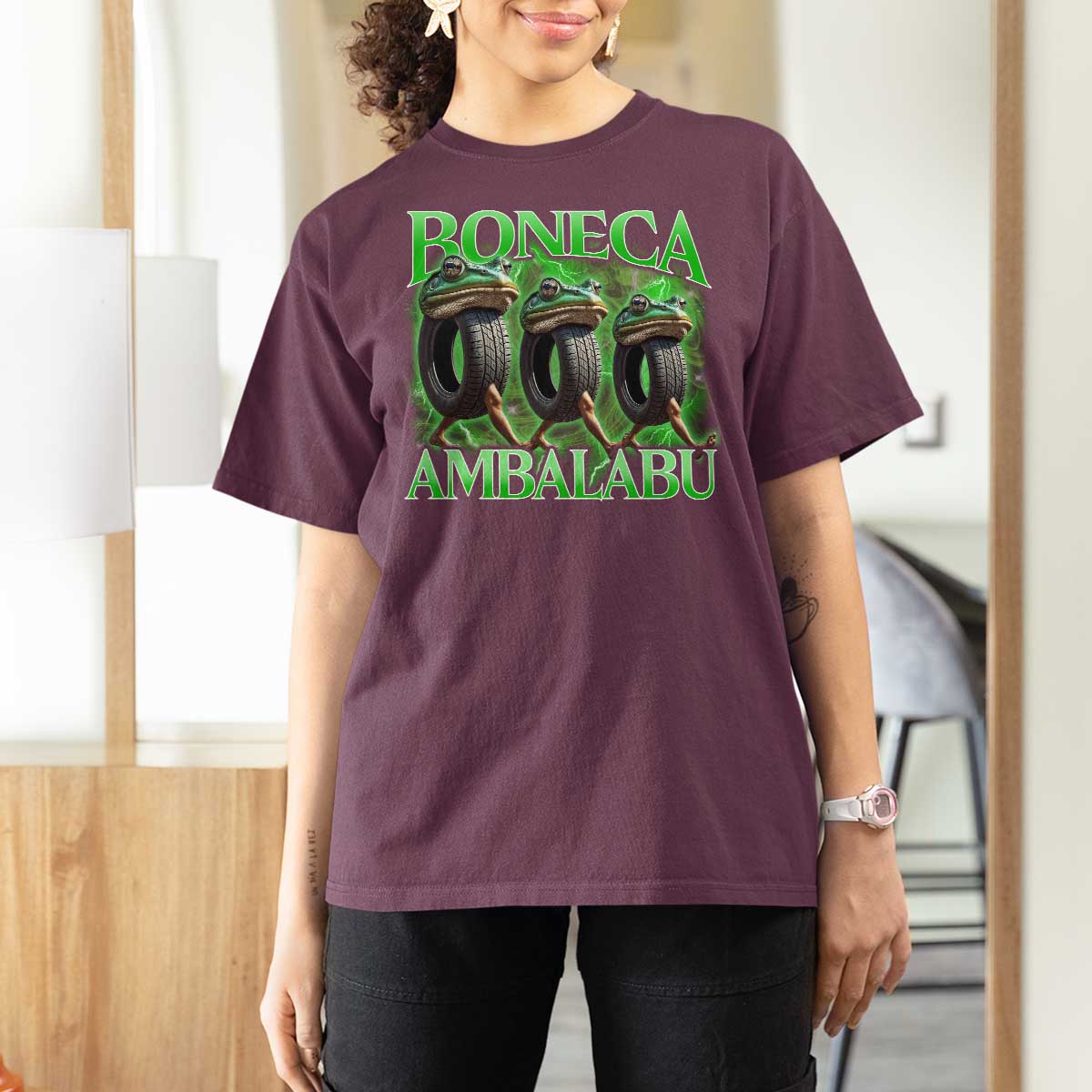 Boneca Ambalabu Frog T Shirt For Women Funny Internet Brainrot Memes Gen Alpha - Wonder Print Shop