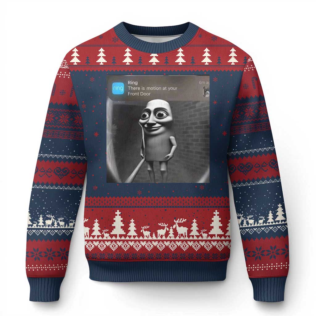 Italian Brainrot Tung Tung Tung Sahur Ugly Christmas Sweater Internet Memes Ring with Motion - Wonder Print Shop