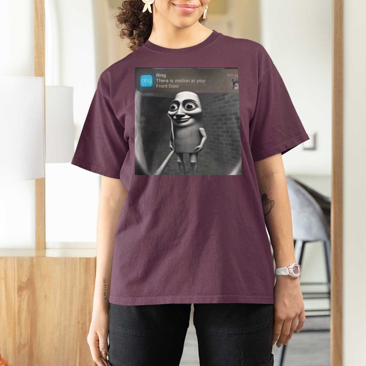 Italian Brainrot Tung Tung Tung Sahur T Shirt For Women Internet Memes Ring with Motion