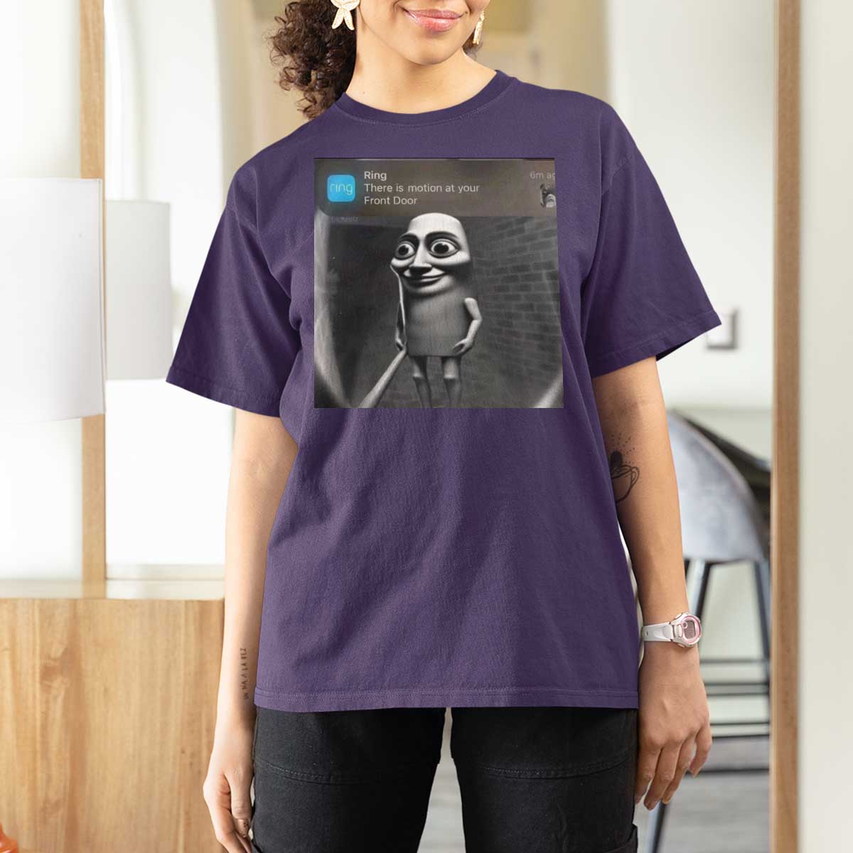 Italian Brainrot Tung Tung Tung Sahur T Shirt For Women Internet Memes Ring with Motion