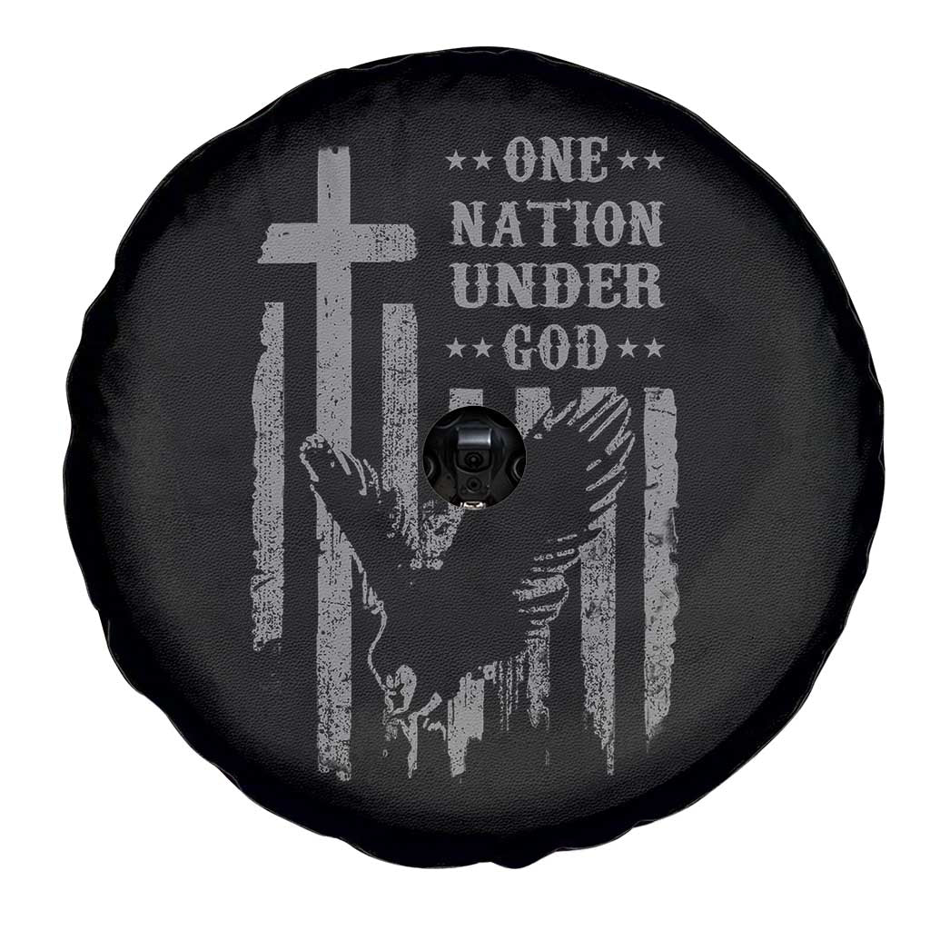 One Nation Under God Spare Tire Cover American Flag Bald Eagle 4th Of July Patriotic Christian - Wonder Print Shop
