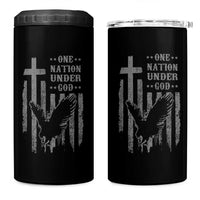 One Nation Under God 4 in 1 Can Cooler Tumbler American Flag Bald Eagle 4th Of July Patriotic Christian - Wonder Print Shop