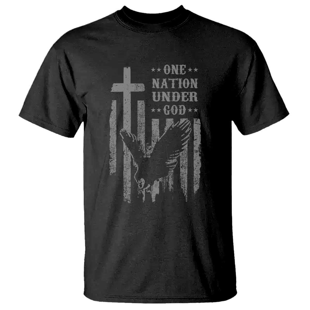 One Nation Under God T Shirt American Flag Bald Eagle 4th Of July Patriotic Christian - Wonder Print Shop
