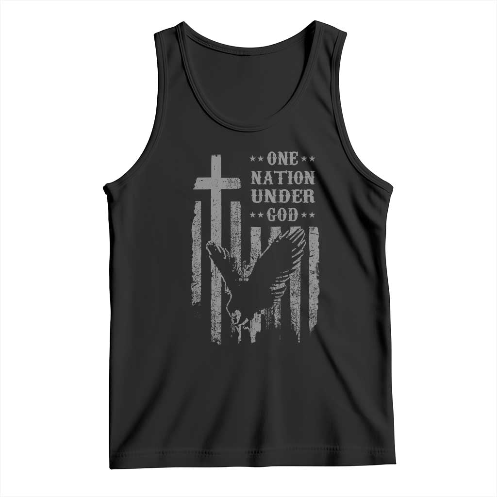 One Nation Under God Tank Top American Flag Bald Eagle 4th Of July Patriotic Christian - Wonder Print Shop