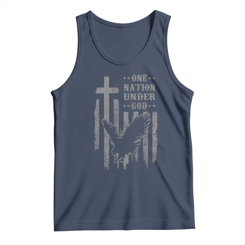 One Nation Under God Tank Top American Flag Bald Eagle 4th Of July Patriotic Christian - Wonder Print Shop