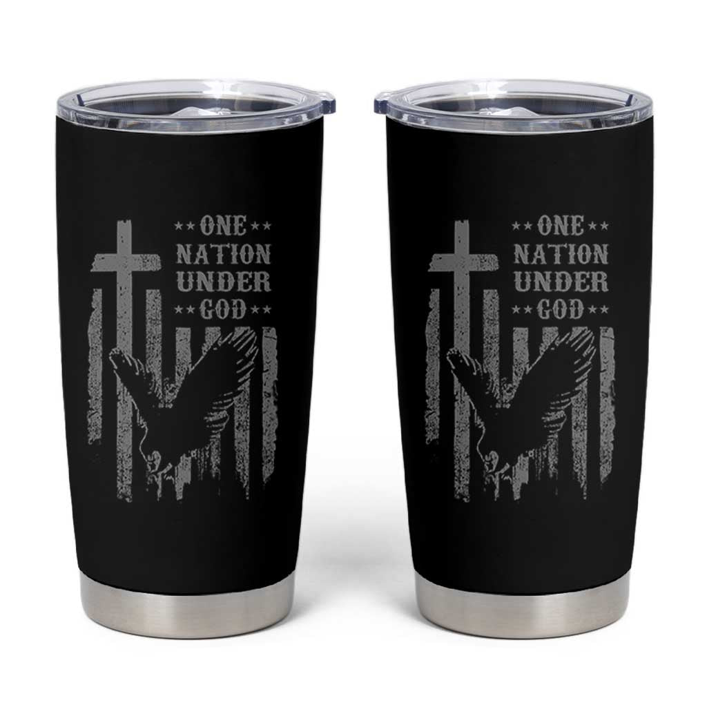 One Nation Under God Tumbler Cup American Flag Bald Eagle 4th Of July Patriotic Christian - Wonder Print Shop