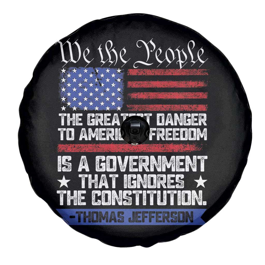 Thomas Jefferson Spare Tire Cover The Greatest Danger To Freedom Patriotic USA Flag - Wonder Print Shop