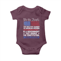 Thomas Jefferson Baby Onesie The Greatest Danger To Freedom Patriotic USA Flag - Wonder Print Shop