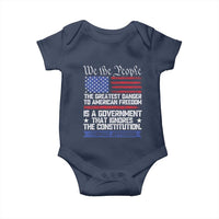 Thomas Jefferson Baby Onesie The Greatest Danger To Freedom Patriotic USA Flag - Wonder Print Shop