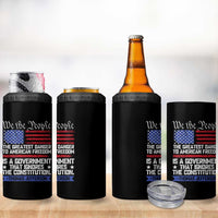 Thomas Jefferson 4 in 1 Can Cooler Tumbler The Greatest Danger To Freedom Patriotic USA Flag - Wonder Print Shop