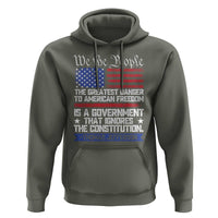Thomas Jefferson Hoodie The Greatest Danger To Freedom Patriotic USA Flag - Wonder Print Shop