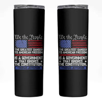 Thomas Jefferson Skinny Tumbler The Greatest Danger To Freedom Patriotic USA Flag - Wonder Print Shop