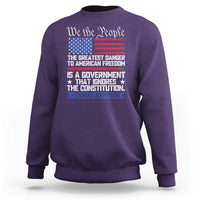 Thomas Jefferson Sweatshirt The Greatest Danger To Freedom Patriotic USA Flag - Wonder Print Shop