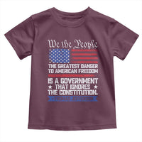 Thomas Jefferson Toddler T Shirt The Greatest Danger To Freedom Patriotic USA Flag - Wonder Print Shop