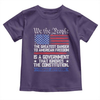Thomas Jefferson Toddler T Shirt The Greatest Danger To Freedom Patriotic USA Flag - Wonder Print Shop
