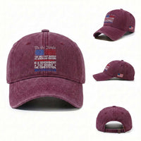 Thomas Jefferson Washed Cotton Baseball Cap The Greatest Danger To Freedom Patriotic USA Flag