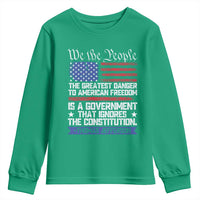 Thomas Jefferson Youth Sweatshirt The Greatest Danger To Freedom Patriotic USA Flag - Wonder Print Shop