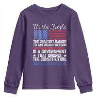 Thomas Jefferson Youth Sweatshirt The Greatest Danger To Freedom Patriotic USA Flag - Wonder Print Shop
