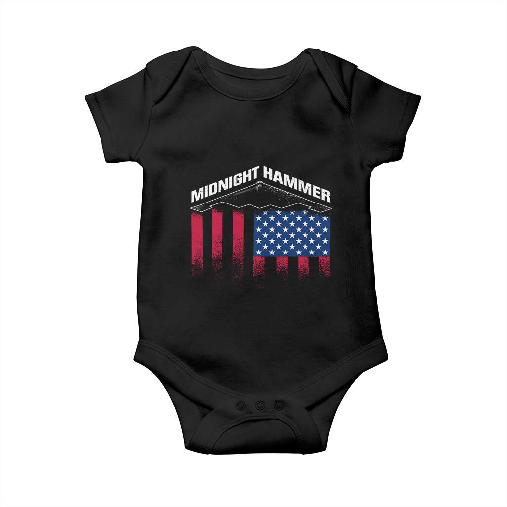Operation Midnight Hammer Baby Onesie Tactical Warfare Jets Bombers Military American Flag